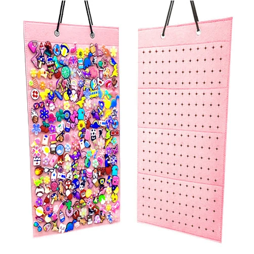 Fannoday Shoe Charms Organizer, Hanging Shoe Charm Holder with Holes, Portable Shoe Decoration Charms Display Stand, Wall Mounted Display Holder for Shoe Charms(Any Accessories Not Included)