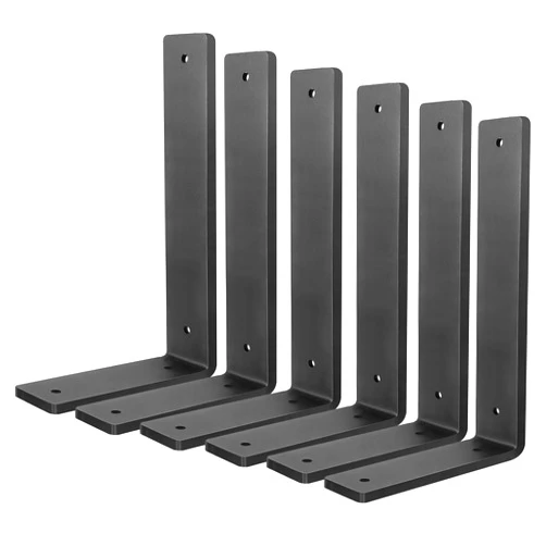 Aunulahca Heavy Duty Shelf Brackets 10 Inch, 6 Pack Floating Shelf Brackets, L Wall Shelf Bracket for DIY Decorative with Mounting Hardware