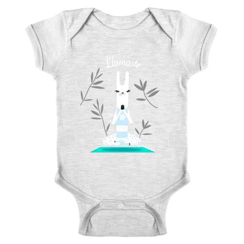 Pop Threads Llamastae Llama Yoga Funny Cute Namaste Baby Toddler Kids Girl Boy T-Shirt