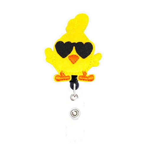 ReelFun Cute Easter Chick Nurse Retractable Badge Reel ID Tag, with Alligator Clip,24in Nylon Cord, Teacher Officer Employee Name Badge