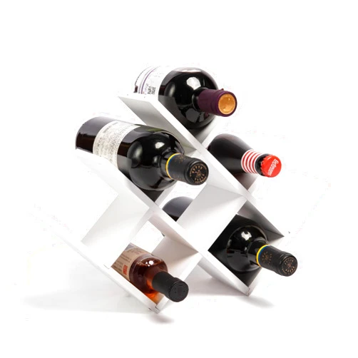 GENMOUS & CO. GENMOUS Wood Wine Storage Racks Countertop, 8 Bottle Wooden Stackable Wine Cellar Racks, Foldable Tabletop Standing Wine Bottle Stand Holder Display Shelf for Home Kitchen Bar Cabinets