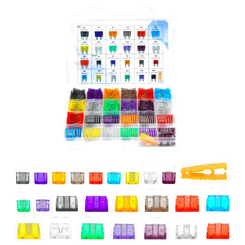 Road Passion 250PCS Car Blade Fuses Assortment Kit Auto Fuse Standard and Mini Car Fuse for Marine, RV, Camper, Boat, Truck 2A/ 3A/ 5A/ 7.5A/ 10A/ 15A/ 20A/ 25A/ 30A/ 35A/ 40A/ 45A/ 50A