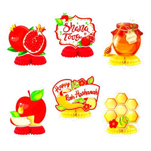 FSHANEE Rosh Hashanah Honeycomb Centerpiece Decoration Table Toppers Jewish New Year Shana Tova Party Supplies Favors Honeycomb Table Centerpieces- 6 Count