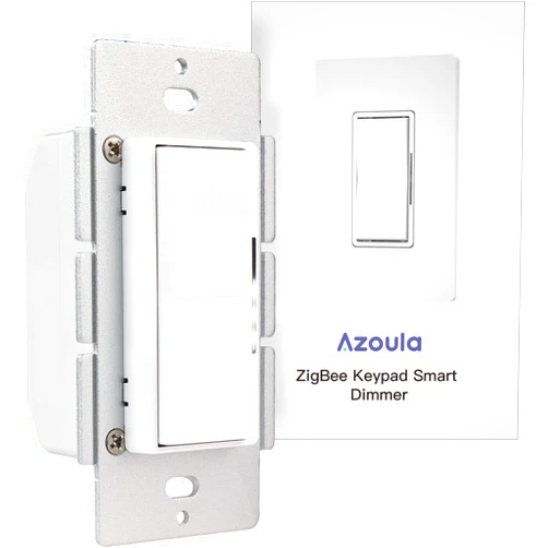 Azoula Zigbee 3.0 Dimmer Switch - Smart Adaptive Operation Without or with Neutral Wire, Compatible with Alexa, Google Home and HomeKit