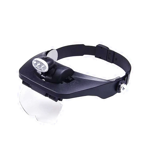KNOXC Magnifiers, Headband Magnifier with Led Light, Head-Mounted Handsfree Reading Magnifying Glasses, Jeweler,Watch Loupe 4 Replaceable Lenses Gift of Love
