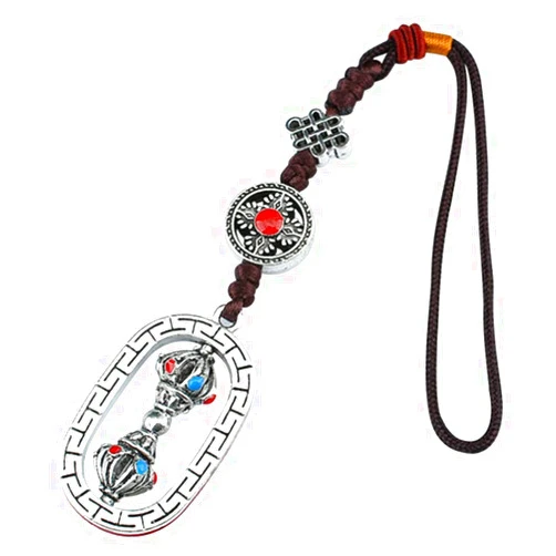SOIMISS Buddhist Om Mani Padme Hum Prayer Wheel Pendant Tibetan Buddhism Meditation Keychain Feng Shui Good Luck Protection Amulet for Home Car Style 2
