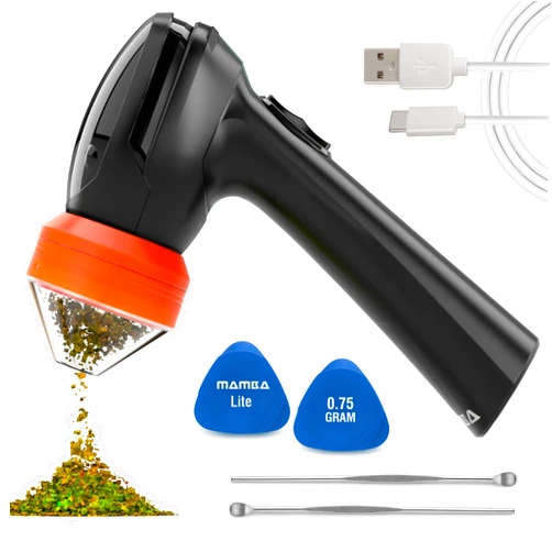 Mamba Lite 0.75g All-Plastic Head Electric Portable Herb Grinder. USB Rechargeable Powered for Easy One Handed Machine Grinding (Orange)