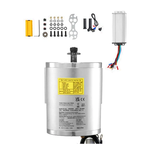 Happybuy 2000W Electric Brushless DC Motor Kit - 48V 4300rpm with Advanced Controller and Throttle for Go Karts, E-Bikes, Motorcycles, Scooters DIY Projects