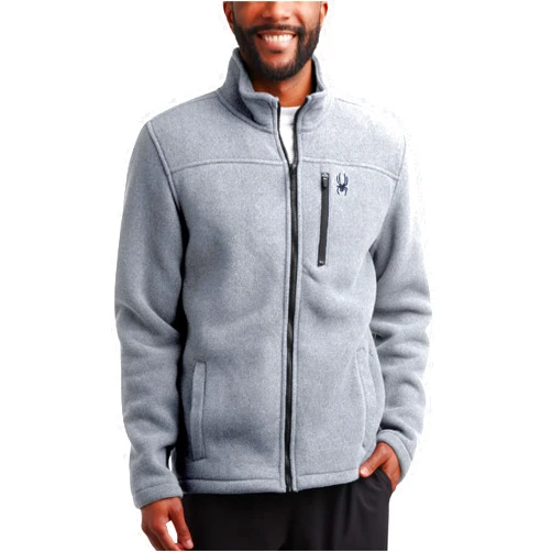 Spyder Men's Brushed Heather Fleece Jacket - Midweight Zip Up Jacket with Fleece Exterior and Sherpa Bonded Interior (S-XXL)