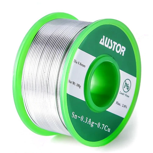 AUSTOR 0.8mm Lead Free Solder Wire with Rosin Core, 100g