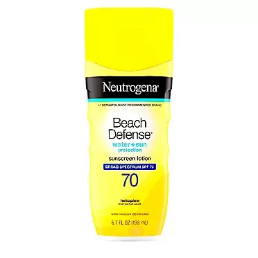Neutrogena Beach Defense Water Resistant Sunscreen Body Lotion with Broad Spectrum SPF 70, Oil-Free and Fast-Absorbing, 6.7 oz