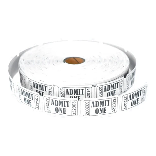 L LIKED Raffle Tickets,Single Raffle Tickets Rolls, 2000 Tickets, White,with Consecutive Numbers Ticket for Events, Carnivals, Door Prizes & Drinks