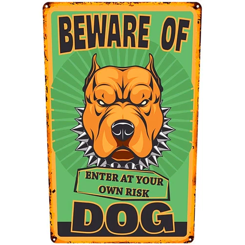 Kirmada Metal Signs Funny Beware of Dog Signs for Fence 8x12 Inches UV Protected and Weatherproof, Easy Mounting, Dangerous Dog Warning Use for home, Yard, Porch