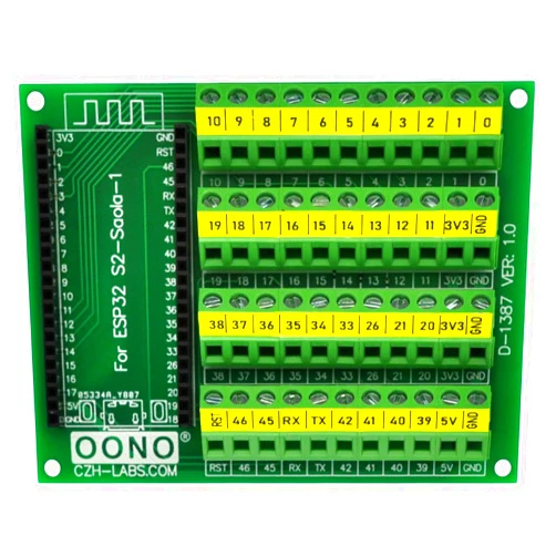 OONO Screw Terminal Block Breakout Module Board for ESP32-S2-Saola-1