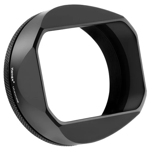 Haoge Square Metal Lens Hood with 49mm UV Filter Adapter Ring for Fujifilm X100VI Fuji X100V X100F X100T X100S X70 Camera Black LH-XVI100B