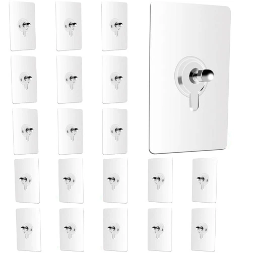 ZGSJBKL FancyOS 20Pcs Adhesive Wall Mount Screw Hooks, No-Trace Sticker Screw Hanging Nails for Bathroom Kitchen(10mm)