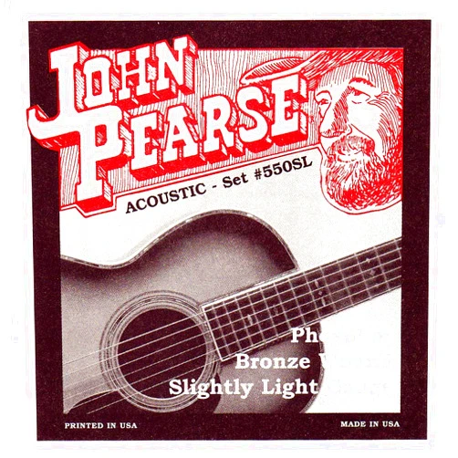 John Pearse Acoustic Guitar Strings Phosphor Bronze Slightly Light