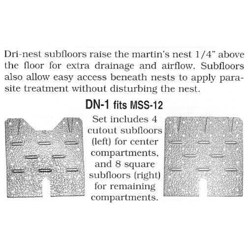 Nature House Trio DN-1 Dri-nest Aluminum Subfloors for Purple Martin House
