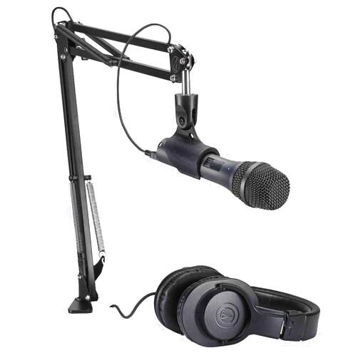 Audio-Technica AT2005USB Streaming/Podcasting Microphone Pack with ATH-M20x Headphones, Boom & Mini-USB Cable