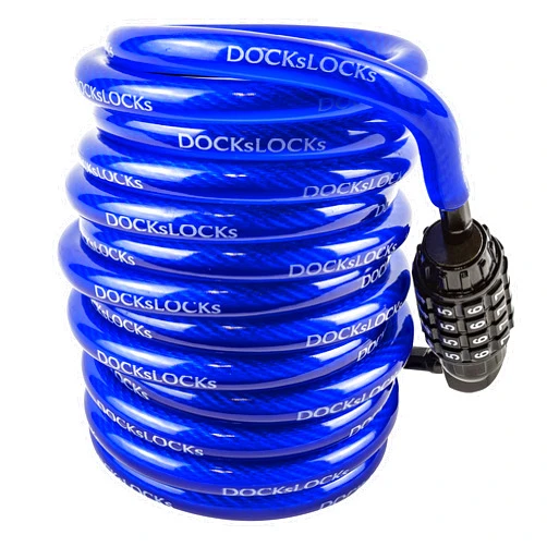 DocksLocks Weatherproof Coiled Security Cable Lock (5ft to 25ft lengths) with Resettable Combination, Anti-Theft Protection for Kayaks, Bikes, Paddleboards, Scooter, Equipment, Bicycles and More