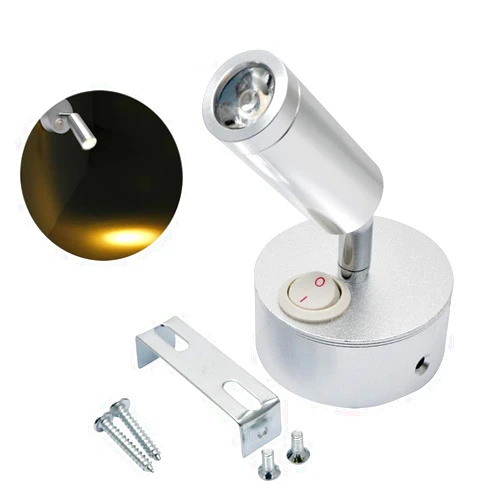 MASO 12-24V Wall Spotlight Universial Interior Reading Light with a Frosted Glass Shade, Practical Plug, Cable and Switch - Warm Light by MiniSun