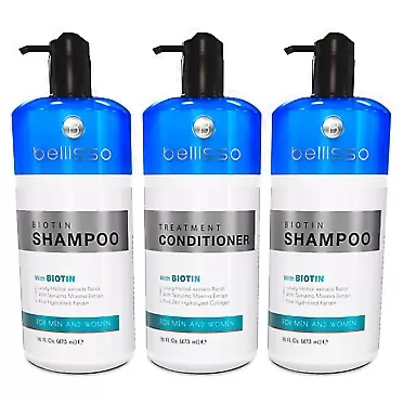 BELLISSO Biotin Shampoo and Conditioner Set and Shampoo for Hair Growth | Thickening Anti Hair Loss Shampoo Treatment | Regrowth Shampoo & Conditioner for Dry Normal Oily & Color Treated Hair