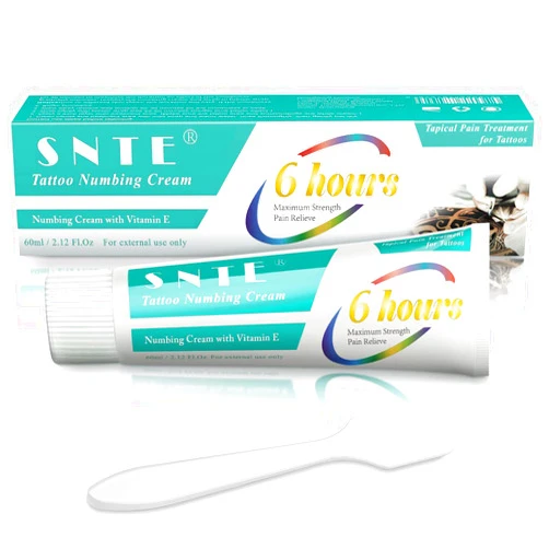 SNTE Tattoo Numbing Cream Before Tattoo, 6 - 8 Hours Painless Numbing Cream Tattoo, Maximum Strength Numbing Cream for Tattoos, Multipurpose Numbing Cream for Piercing, Waxing, Microneedling - (2.12Oz)
