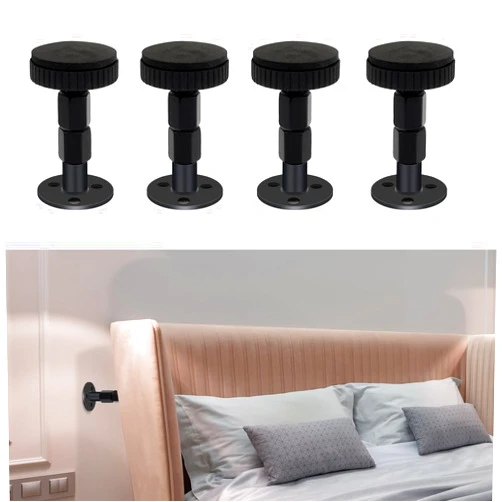 IPEROT Headboard Stoppers for Wall, 4 Pack Bed Stoppers, 1.18in-2.76in Adjustable Bed Frame Anti-Shake Tool, Function as Bumpers Between The Wall and Couch, Bed Frames, and Headboards, No Creaking