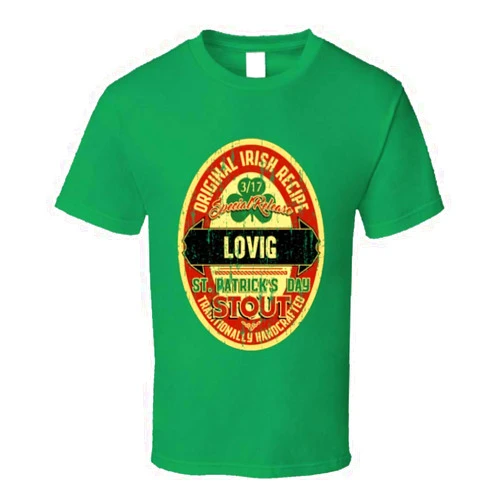 SHAMBLES TEES Lovig Original Irish Recipe Stout St Patrick's Day Family Reunion Distressed T Shirt