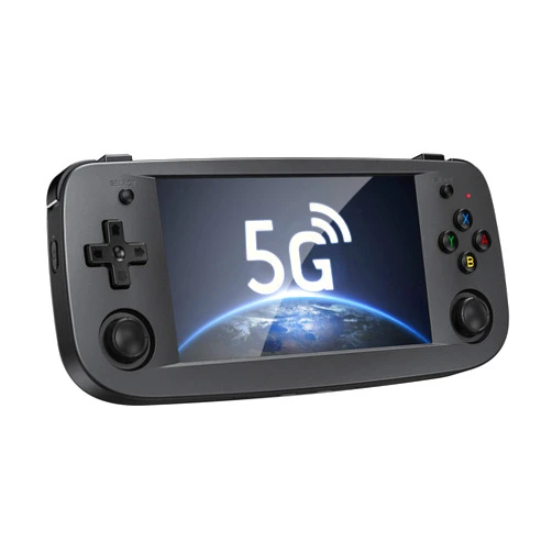 Dosnura RG503 Handheld Game Console Support 5G WiFi 4.2 Bluetooth RK3566 64BIT 64G TF Card 4193 Classic Games Linux System 4.95Inch OLED Screen 3500mAh Battery (Black)