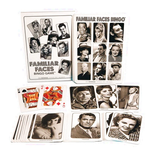 S&S Worldwide Familiar Faces Bingo Game for Up to 12 Players. Features Golden Age Celebrity Faces. Large 9-1/2