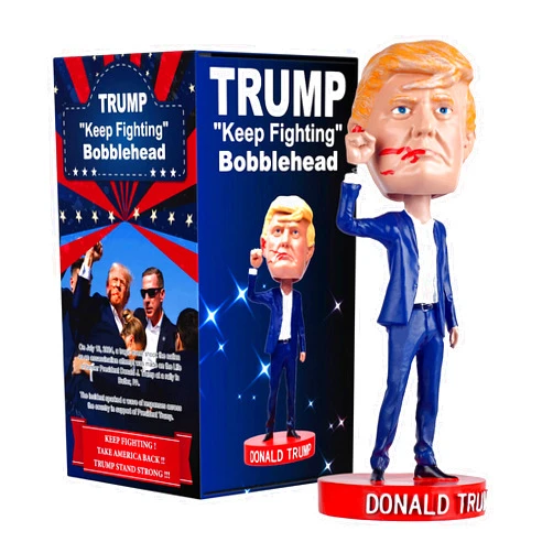 LEKA NEIL Trump Keep Fighting Bobblehead Trump Merchandise Trump Collectibles-Donald Trump 2024 Bobblehead Gifts for Trump Supporters and Patriotic Americans G19
