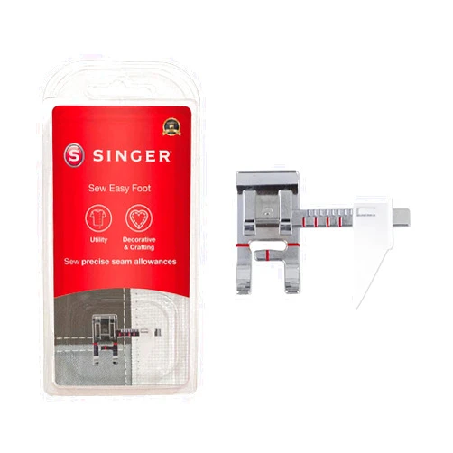 SINGER Sew Easy Presser Foot | Adjustable Guide for Precision Seam Allowances | Perfect for Topstitching and Straight Line Sewing | Compatible with Low-Shank Sewing Machines