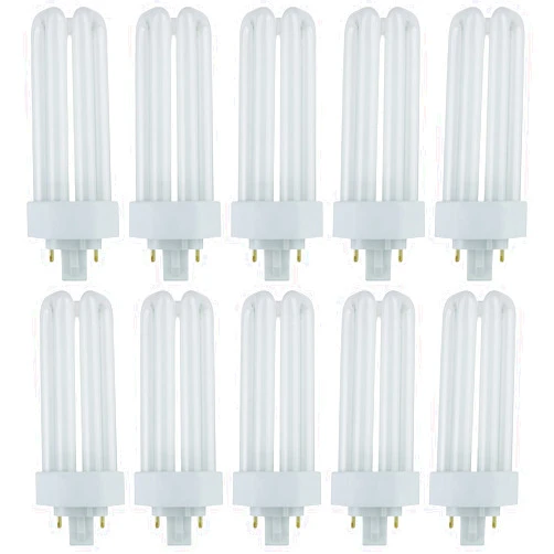 Sunlite 10 Pack Sunlite 26 Watt PLT 4-Pin Triple Tube, GX24Q-3 Base, Daylight