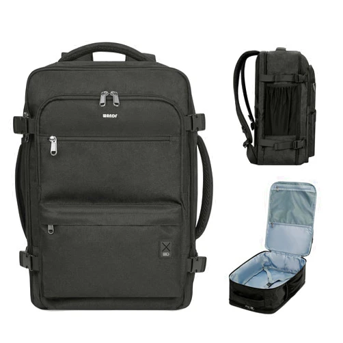 WANDF Travel Backpack For Spirit Airlines Personal Item Bag 18x14x8 with Wet Pocket, 17 Inch Laptop Backpack for Men Women（Black）