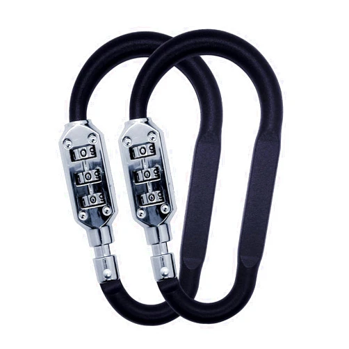 V·RESOURCING Combination Carabiner Clips,V-Resourcing Resettable 3 Dial Digit Combination Lock Carabiner Keychain,for Suitcase Luggage Travel Baggage Backpack (D Shaped, Large Size, Black, 2 Pack)