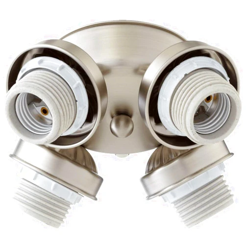 Quorum International Quorum 2401-8065 Traditional LED Fan Light Kit from Fitters Satin Nickel Collection in Pewter, Nickel, Silver Finish,