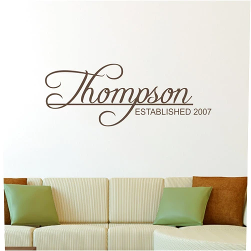 WallTag Custom Family Name Wall Decal - Personalized Name Wall Sticker - Custom Name Wall Sign - Monogram Stencil