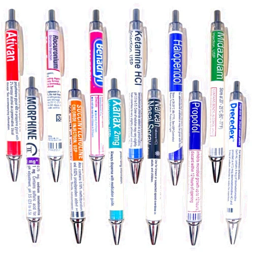 YJ PREMIUMS 12 PC Pharmacy Pens for Nurse & Pharmacist | Funny Drug Nursing Week Pharmacy Tech Technician Gifts for Women Needle Vaccine Syringe Pill Medicine Pen Supplies Accessories Bulk