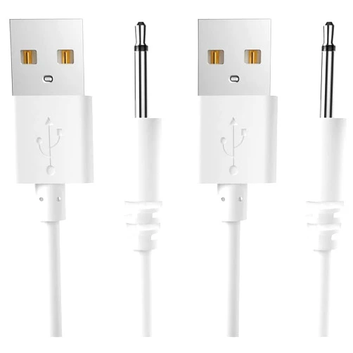 Baifosrest 2PACK Charger Cable Compatible with Shibari Mini Halo Vibrator Replacement DC 2.5mm Charging Cable Cord Accessory for Shibari Mini Halo Vibrator, White-2.2Ft