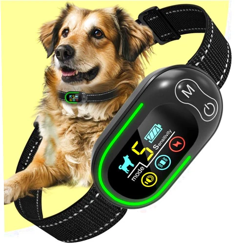 CANDYDOG Bark Collar - Dog Bark Collar for Large Medium Small Dogs, Rechargeable Anti Bark Collar, Bark Collar with Beep Vibration Electric Shock Modes, 5 Adjustable Sensitivity, Classic Black