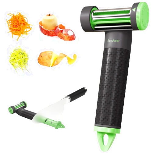 Readaeer Vegetable Peelers for Kitchen, 3 in 1 Blade Spin Design with Julienne Function, Y Peelers for Fruit Veggie Potatoes Carrot Cucumber