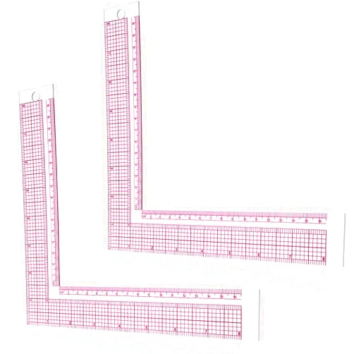 Frienda 2 Pieces Plastic Sewing Ruler L Shaped Ruler Right Angle Ruler Sewing Measure Tailor Ruler Clear Sewing Ruler for Tailor Craft Tool Drawing Measuring Supplies