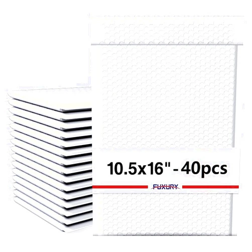 Fuxury White Bubble Mailers 10.5x16