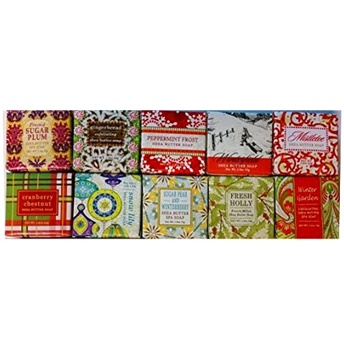 Greenwich Bay Trading Company Holiday Soap Sampler 10 Pack of 1.9oz Bars Only Winter Fragrances - Bundle 10 items