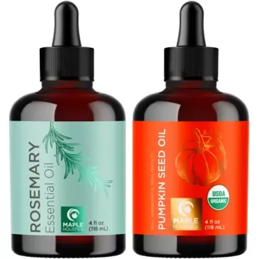 Maple Holistics Rosemary and Pumpkin Hair Treatment Oils - Pure Rosemary Essential Oil and Organic Pumpkin Seed Oil for Hair Growth for Men and Women Set - Rosemary Oil for Hair Growth Plus Organic Pumpkin Oil