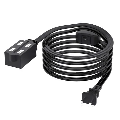 KEAGAR Heavy Duty Extension Cord with 3 Outlets. 10-ft 2-Prong Polarized Plug Extension Cord with On/Off Switch, 1 Extension to 3 Outlets, 10A/125V, 16AWG, Multiple Outlets Extender for Indoor/Outdoor Use