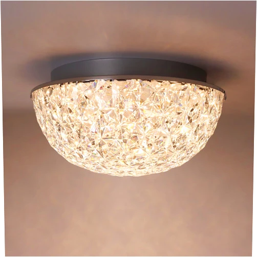 DAKASON LED Ceiling Light Fixture Flush Mount, Crystal Chandelier Modern Ceiling Light for Kitchen, Hallway, Living Room, Foyer, Closet, 12In 15W 1640LM, 3/4/5000K CCT Selectable, Dimmable