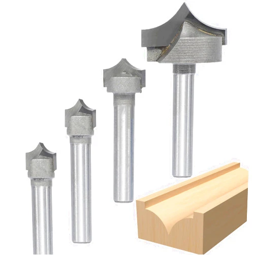 Akylin 4pcs Point Cutting Roundover Router Bit Set,1/4