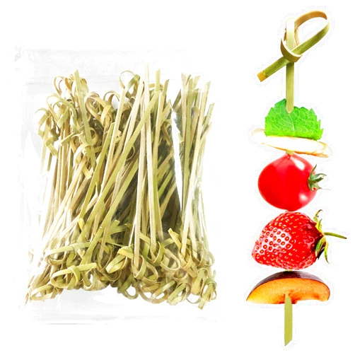 THISONG Cocktail Picks 200 PCS Natural Bamboo Knot Skewers 4.7 Inch Toothpicks for Appetizers Food Sticks Fancy Tooth Picks for Drinks Charcuterie Boards Accessories
